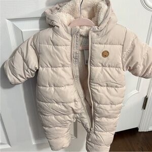 H&M Cream Puffer One-Piece Bodysuit with Hood